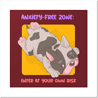 Anxiety-Free Zone- Enter at Your Own Risk Mental Health Posters and Art